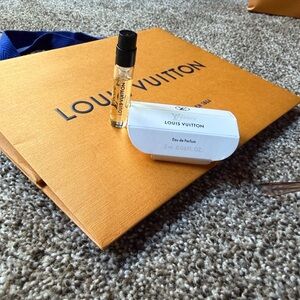 Louis Vuitton Orange gift bag with Blue Handles and Lovers perfume sample